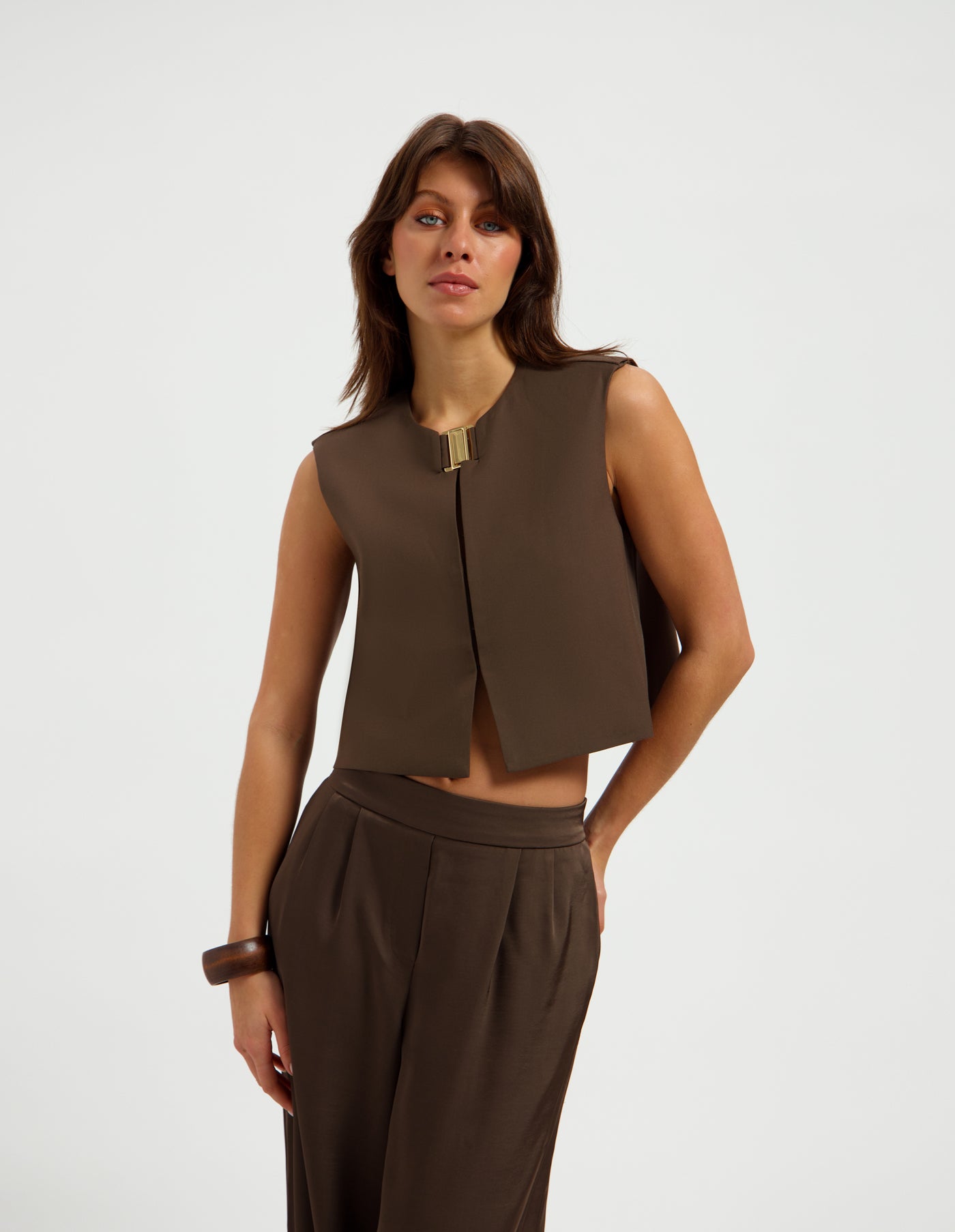 GILA GILET - GANACHE – Azulae