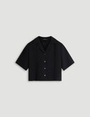 Elenor_Azulae_Short_Sleeve_Blouse_Black_Front